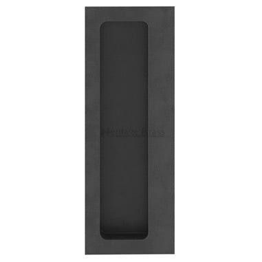 Flush Pull Handle With Grip Section For Hinged Swing Doors 160mm x 63mm - Matt Black