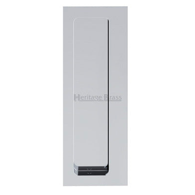 Flush Pull Handle With Grip Section For Hinged Swing Doors 160mm x 63mm - Polished Chrome