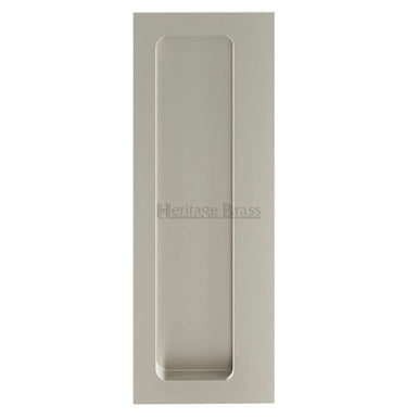 Flush Pull Handle With Grip Section For Hinged Swing Doors 160mm x 63mm - Satin Nickel
