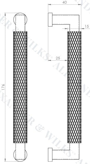 Camille Knurled Cabinet Handle - Satin Brass PVD