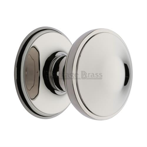 Traditional Centre Door Knob- Polished Nickel