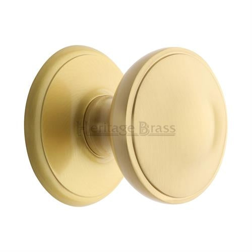 Traditional Centre Door Knob- Satin Brass