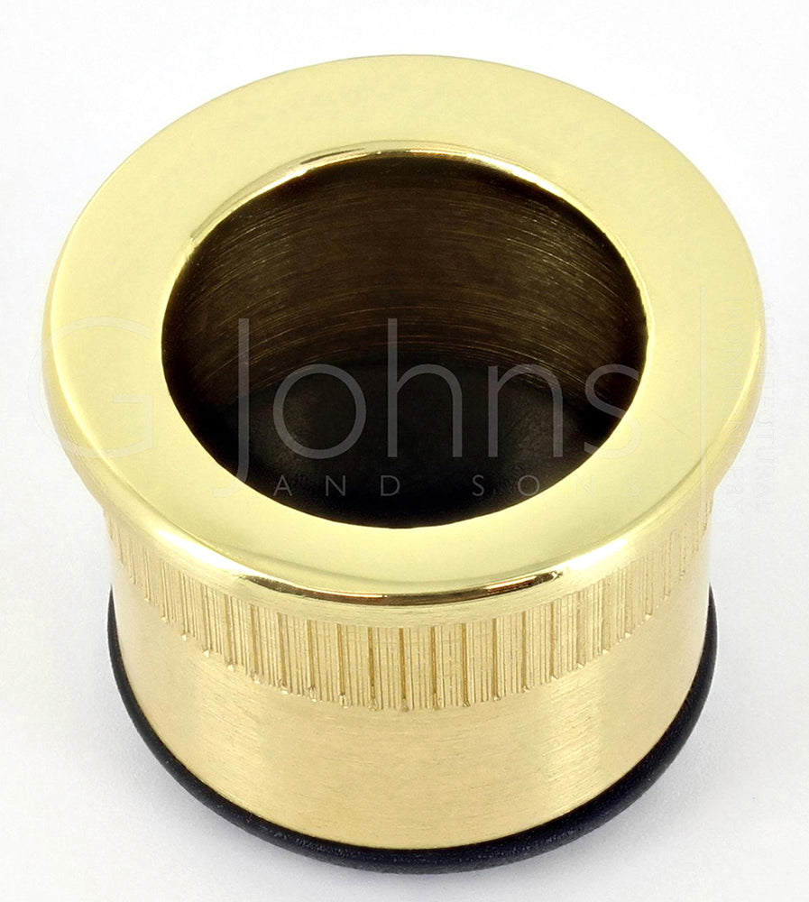 Circular Flush Fitting Edge Pull - 30mm Diameter x 20mm Depth - Polished Brass