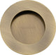 Circular Flush Pull Handle For Sliding Pocket Doors - 63mm Diameter - Antique Brass (Gloss Lacquered)