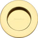 Circular Flush Pull Handle For Sliding Pocket Doors - 63mm Diameter - Polished Brass (Lacquered)