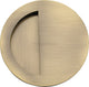 Circular Flush Pull Handle With Semi Circle Half Moon Grip - 89mm Diameter - Antique Brass (Gloss Lacquered)
