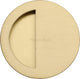 Circular Flush Pull Handle With Semi Circle Half Moon Grip - 89mm Diameter - Satin Brass (Lacquered)