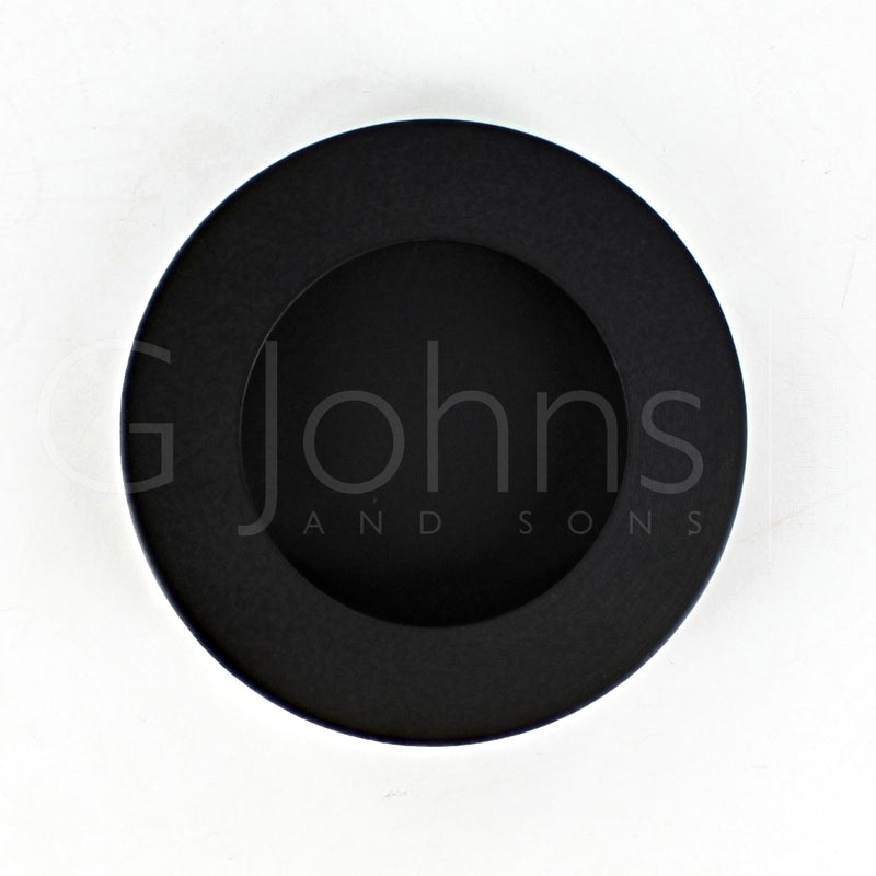 Circular Shape Flush Pull Handle - Matt Black