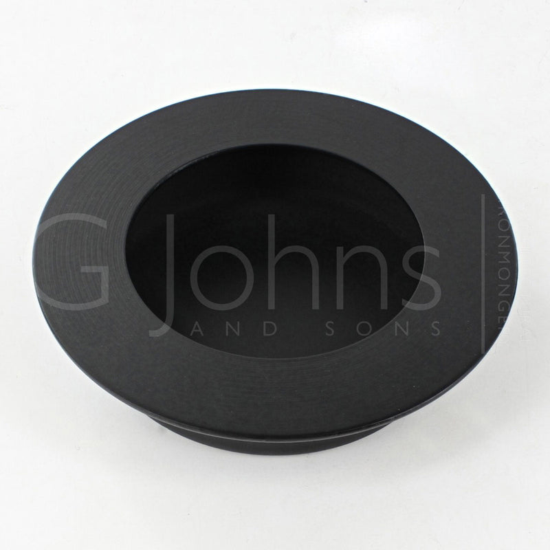 Circular Shape Flush Pull Handle - Matt Black