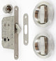 Circular Turn & Turn Hook Lock For Sliding Pocket Doors - Satin Stainless Steel