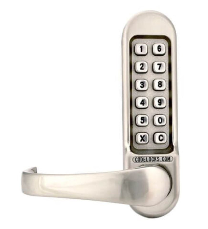 Codelocks CL505 - Mechanical Digital Combination Lock For Use With Exidor Panic Exit Bars & Pads - Satin Silver