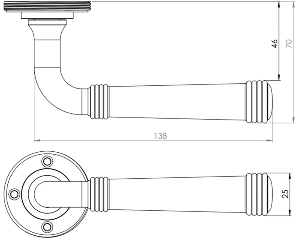 Classic Pattern Lever Handle With Ring Detail - Diagram