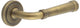 Classic Pattern Lever Handles With Ring Detail With Stepped Round Rose - Suitable For Use With FD30 / FD60 Fire Doors - Antique Brass (Lacquered)