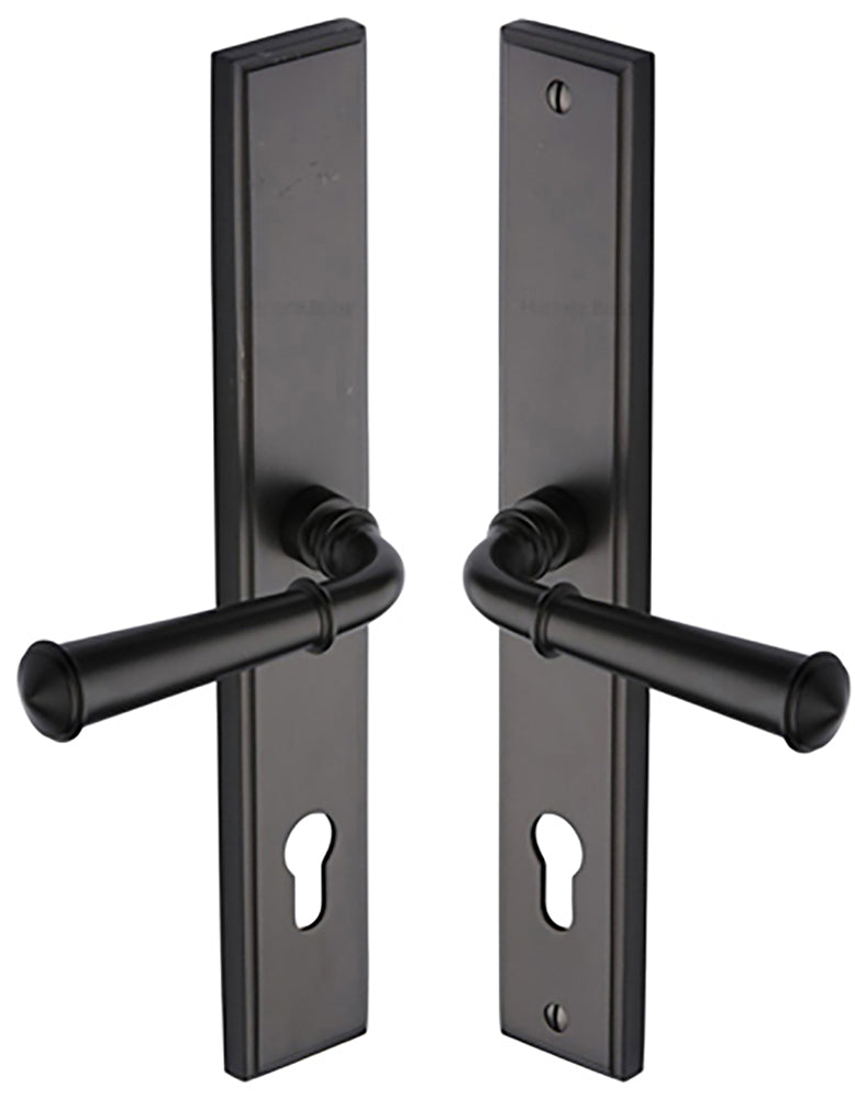 Colonial Lever Multi Point Door Lever Handles - 92mm Euro Centres - 259mm Bolt Centres - 285mm x 44mm Back Plate - Matt Bronze