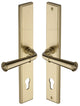Colonial Lever Multi Point Door Lever Handles - 92mm Euro Centres - 259mm Bolt Centres - 285mm x 44mm Back Plate - Satin Brass (Lacquered)