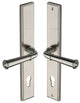 Colonial Lever Multi Point Door Lever Handles - 92mm Euro Centres - 259mm Bolt Centres - 285mm x 44mm Back Plate - Satin Nickel