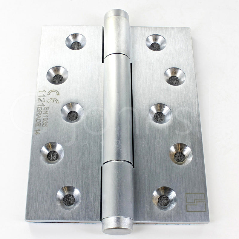 Tritech Concealed Polymer Bearing Grade 14 Hinge - Self Lubricating - CE Marked - Fired Rated - 100mm x 75mm - Satin Chrome