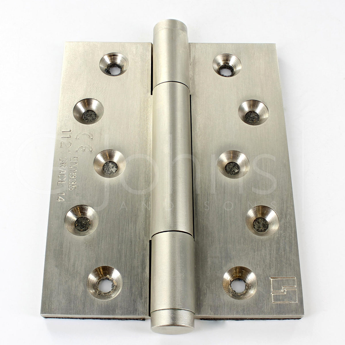 Tritech Concealed Polymer Bearing Grade 14 Hinge - Self Lubricating - CE Marked - Fired Rated - 100mm x 75mm - Satin Nickel