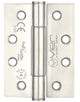 Polymer Bearing Grade 14 Hinges - Self Lubricating - CE / UKCA Marked - Fire Rated - Certifire Approved - 160kg Weight Limit - 102mm x 76mm - Polished Stainless Steel
