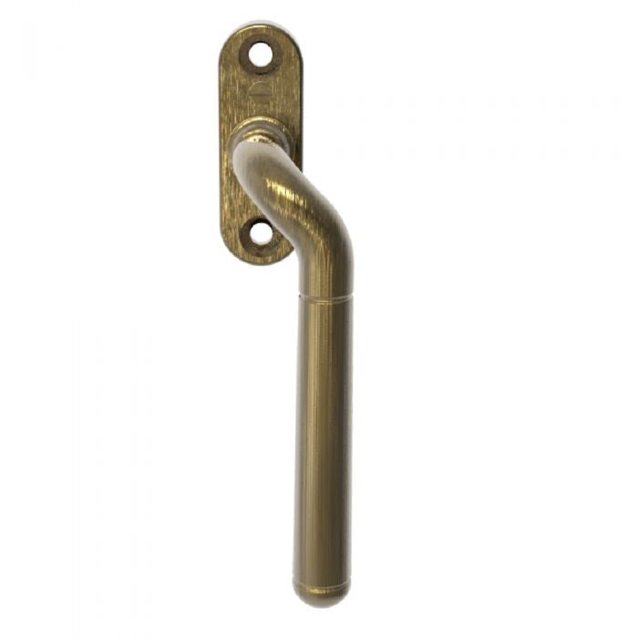 Cranked Locking Espagnolette Handle - Window Fastener - Left & Right Hand - Antique Brass
