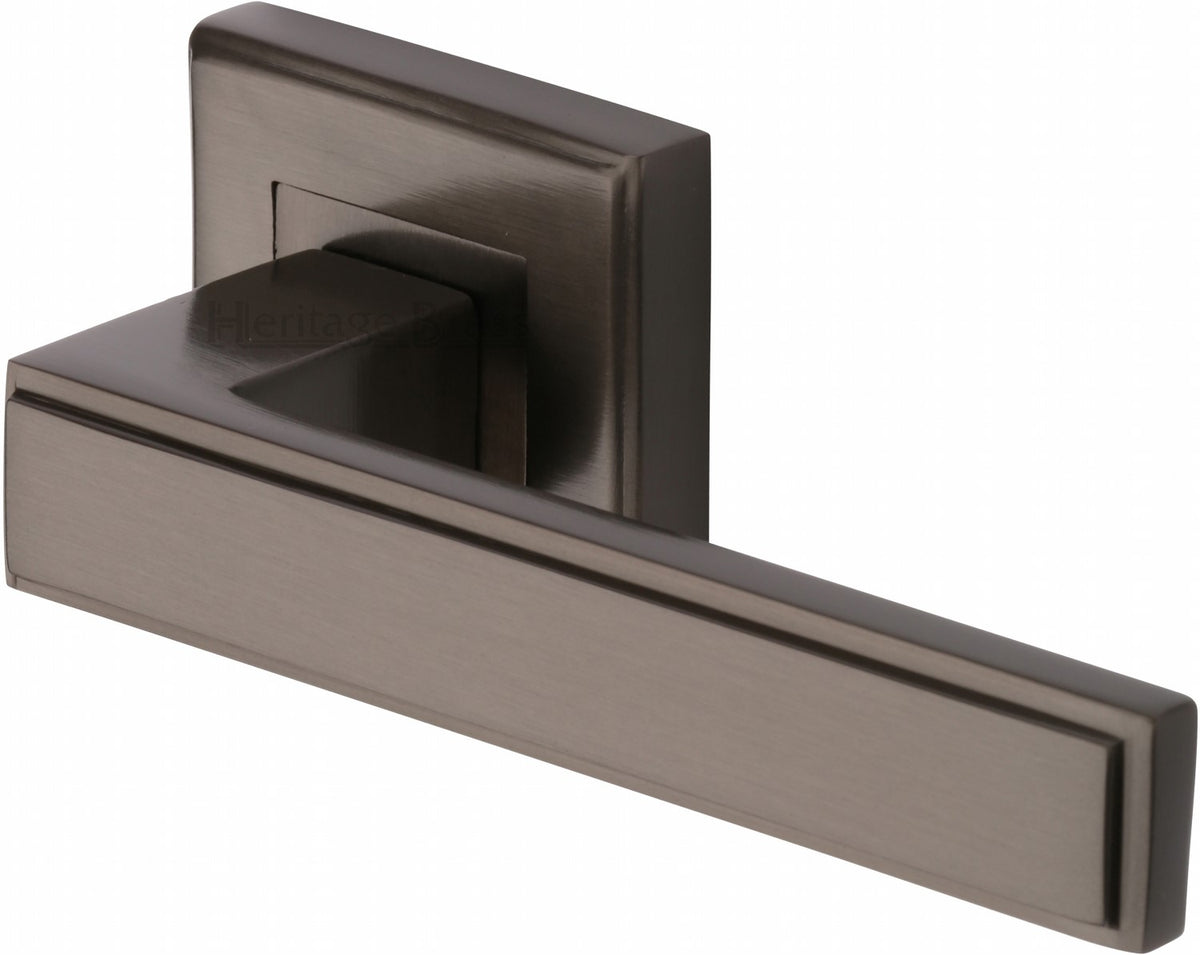 Linear - Square Rose Lever Handles Only - Matt Bronze