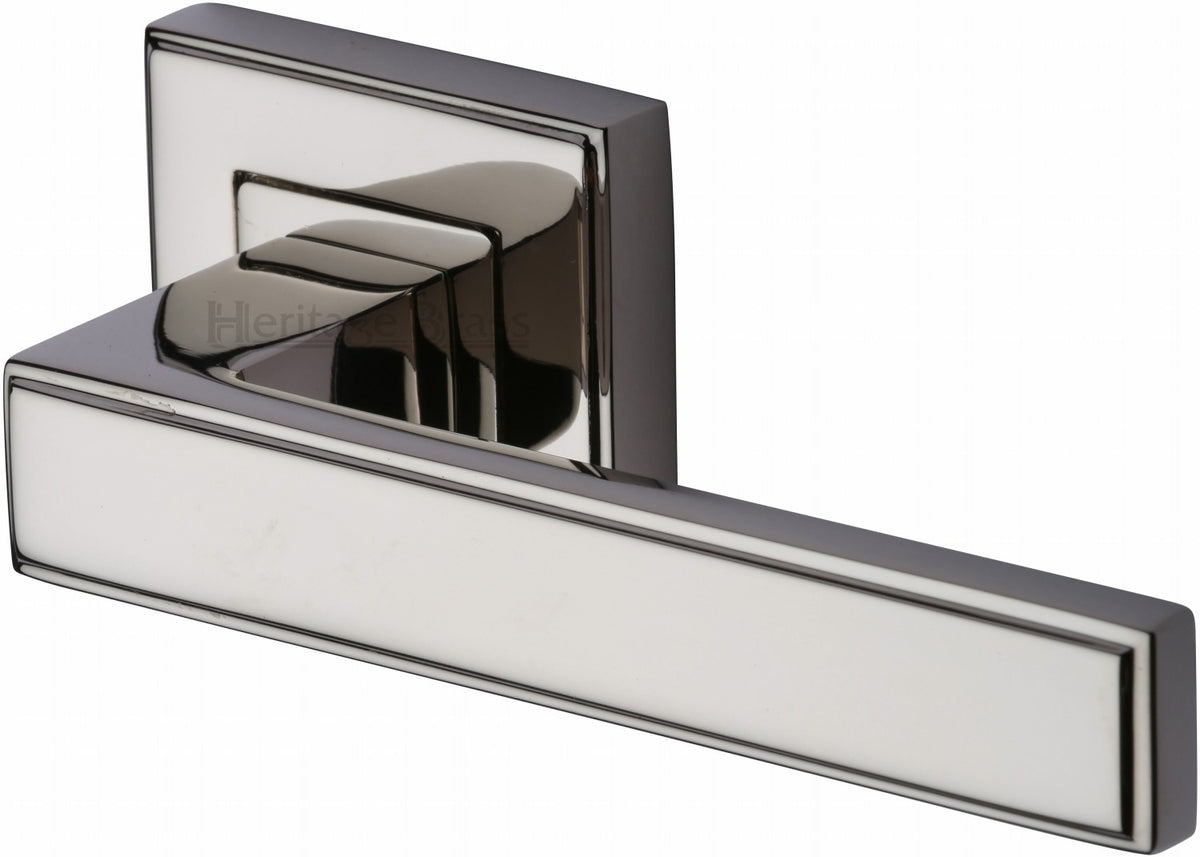 Linear - Square Rose Lever Handles Only - Polished Nickel