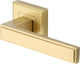 Linear - Square Rose Lever Handles Only - Satin Brass (Lacquered)