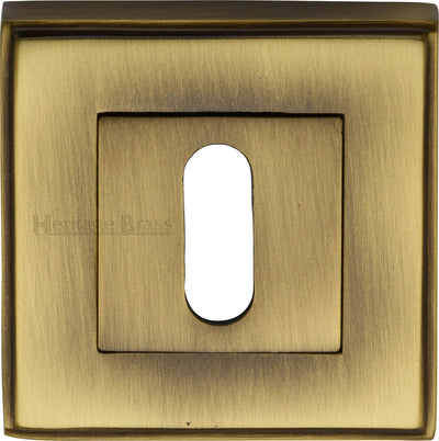 Standard Square Profile Escutcheon - Antique Brass (Gloss Lacquered)