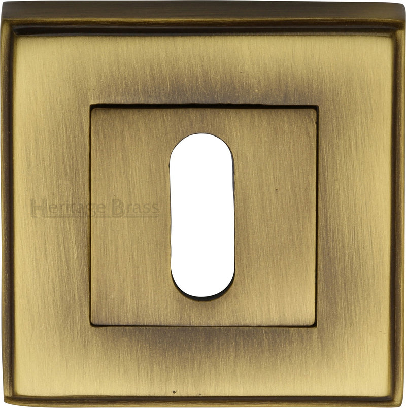 Standard Square Profile Escutcheon - Antique Brass