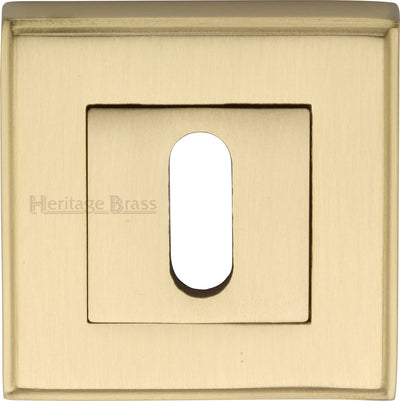 Standard Square Profile Escutcheon - Satin Brass (Lacquered)