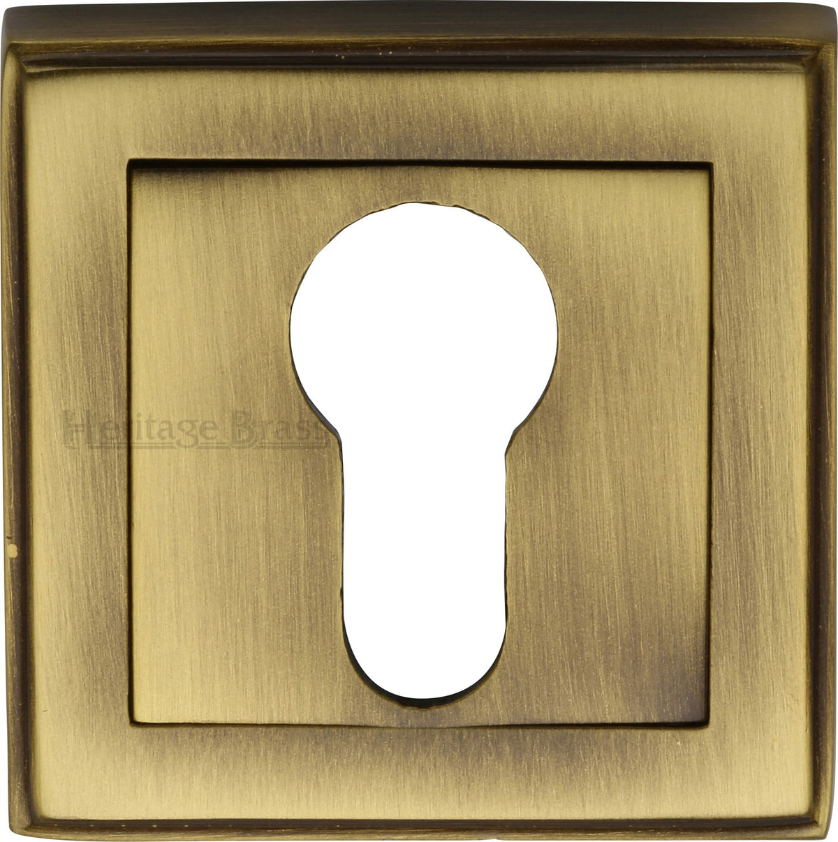 Euro Profile Square Escutcheon - Antique Brass
