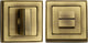 Square Turn & Release Cylinder With Stepped Edge Set - Antique Brass (Gloss Lacquered)