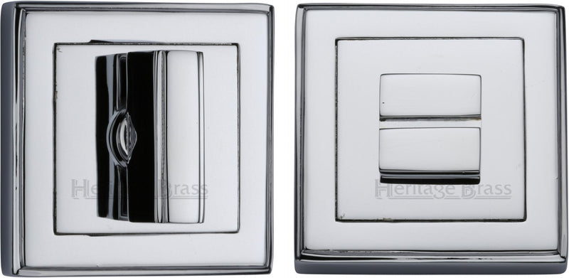 Square Turn & Release Cylinder With Stepped Edge Set - Polished Chrome