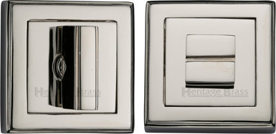 Square Turn & Release Cylinder With Stepped Edge Set - Polished Nickel