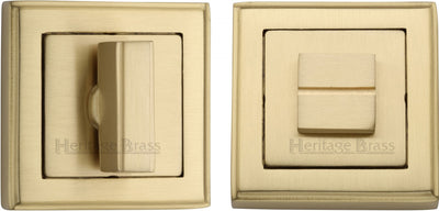 Square Turn & Release Cylinder With Stepped Edge Set - Satin Brass (Lacquered)