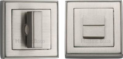 Square Turn & Release Cylinder With Stepped Edge Set - Satin Nickel