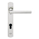 Designer Narrow Style Multi Point Door Lever Handles - 92mm Euro Centres - 123.5mm Bolt Centres - 220mm x 32mm Back Plate - Satin Stainless Steel