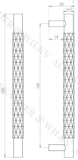 Diamond Cut Cabinet Handle - Satin Brass PVD