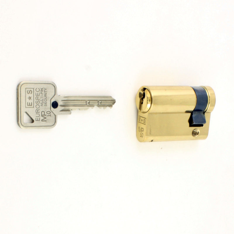 DIN Style Anti-Thrust Mortice Night Latch - Complete Set - Supplied With Handles & Cylinder - Polished Brass