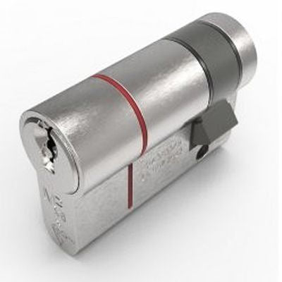 DIN Style Anti-Thrust Mortice Night Latch - Complete Set - With Handles & Cylinder - Satin Stainless Steel