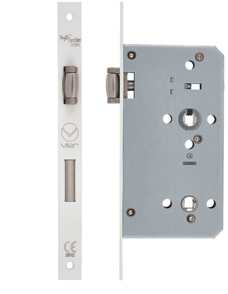 Lift Handle To Lock - Accessible Roller Lock & Handle Set For Disabled WC Toilets - Matt White