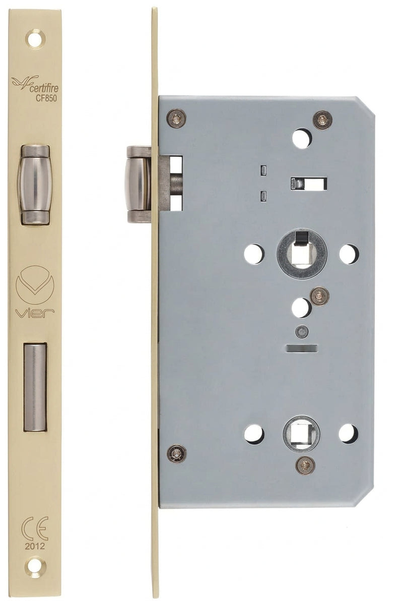 Lift Handle To Lock - Accessible Roller Lock & Handle Set For Disabled WC Toilets - PVD Satin Brass Plated