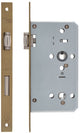 DIN Style Roller Ball Bathroom Mortice Lock - 60mm Backset - (78mm Centres) - Satin Brass PVD Plated