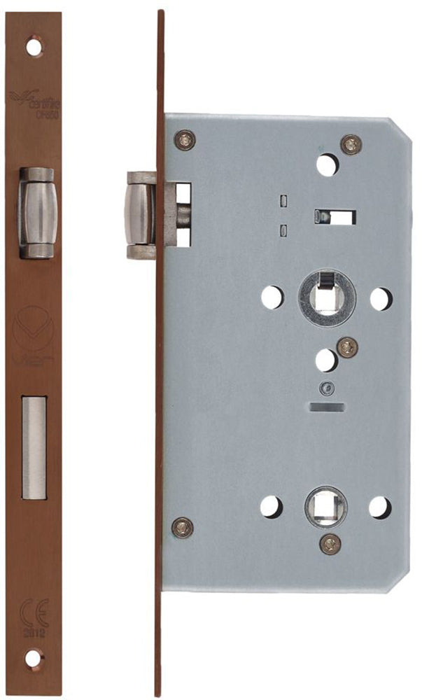 Lift Handle To Lock - Accessible Roller Lock & Handle Set For Disabled WC Toilets - PVD Satin Bronze