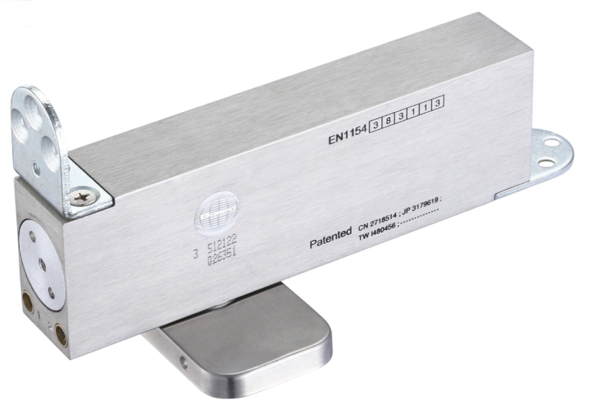 Double Action Bottom Of Door Concealed Door Closer - CE Marked - Fire Rated - EN 1154 Power Size 3 - Satin Stainless Steel