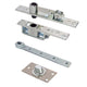 Double Action Pivot Set - For Double Swing Doors - Floor Mounted - 125kg - Satin Stainless Steel
