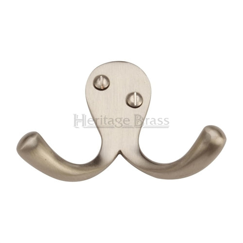 Double Robe Hook - Satin Nickel