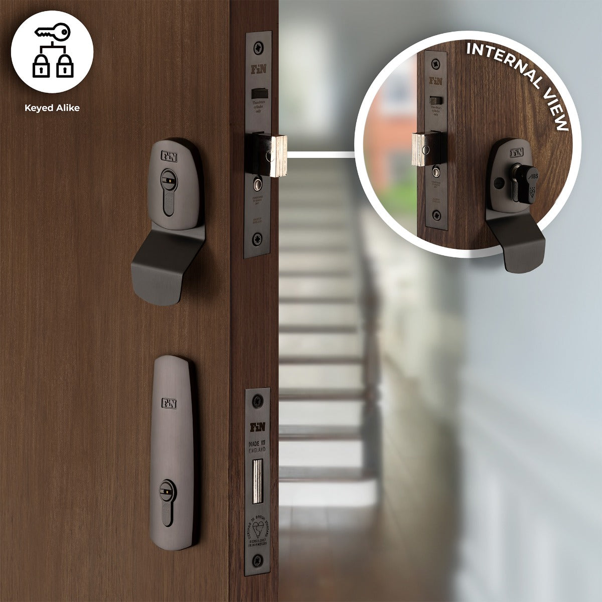 High Security Dual Front Door Lock Kit - Auto Locking BS8621 Mortice Nightlatch & BS3621 Mortice Dead Lock - Matt Bronze