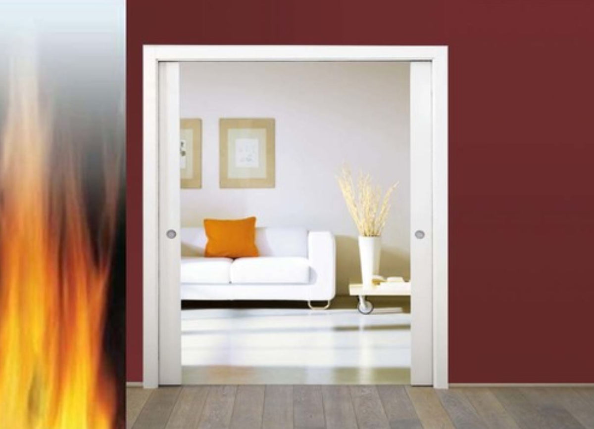Eclisse Fire Rated Sliding Pocket Door System - Double Fire Door FD30 Kit - 120mm Finished Wall Thickness
