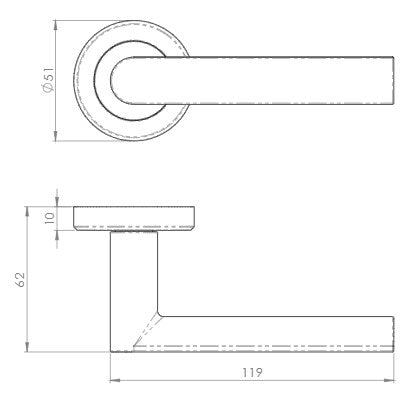 Edge Lever Handle On Concealed Fix Round Rose - Diagram